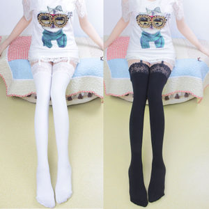 春秋蕾絲花邊吊帶襪長筒襪女襪美腿襪大腿襪高筒襪160-180穿